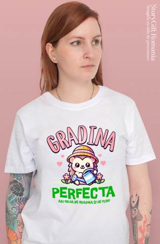 Tricou Femei, Barbati, Copii, Fata, Baiat, Unisex Personalizat Tricou Personalizat Arici cu Pălărie Roz – Cadou pentru Iubitorii de Grădină | Mesaj Iubire pentru Flori [1]