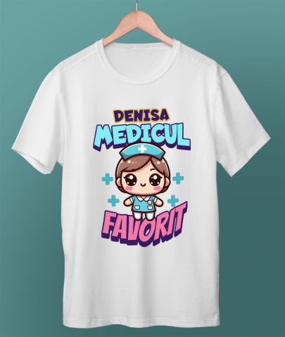Tricou Femei, Barbati, Copii, Fata, Baiat, Unisex Personalizat Asistentă Medicală în Ținută Albastră – Design Personalizat pentru Profesioniști [2]