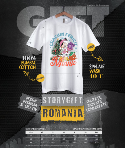 Tricou Femei cu Aventuri de Craciun cu Mickey Mouse 100% Bumbac, Alb, L [3]