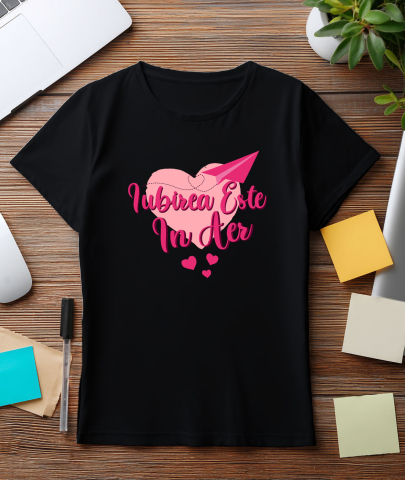 Tricou Femei, Barbati, Copii, Fata, Baiat, Unisex Personalizat Mesaj Romantic „Iubirea este în aer” – Cadou Personalizat de Valentine's Day [2]