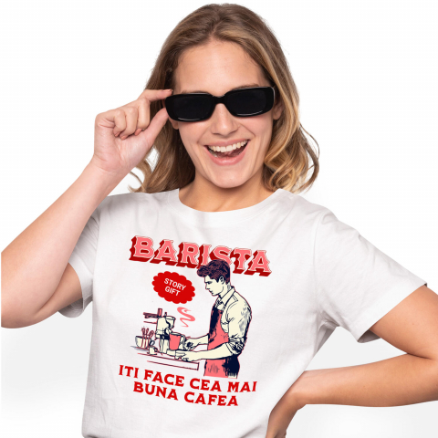 MESERII - Tricou Femei, Barbati, Copii, Fata, Baiat, Unisex Personalizat Bărbat Barista – Pasiune pentru Cafea și Meseria Perfectă