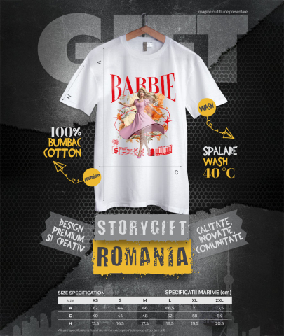 Tricou Femei cu Barbie - Flori Magice din Lumea Disney 100% Bumbac, Alb, M [3]