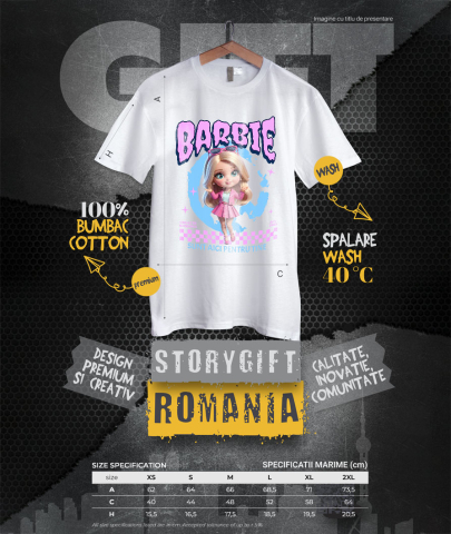 Tricou Femei cu Barbie Universul Magiei Disney 100% Bumbac, Alb, S [3]