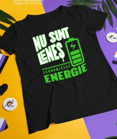 Tricou Femei, Barbati, Copii, Fata, Baiat, Unisex Personalizat Baterie Reîncărcare Energie „Nu Sunt Leneș, Economisesc Energie” - Cadou Personalizat Amuzant [2]