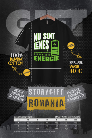 Tricou Femei, Barbati, Copii, Fata, Baiat, Unisex Personalizat Baterie Reîncărcare Energie „Nu Sunt Leneș, Economisesc Energie” - Cadou Personalizat Amuzant [3]