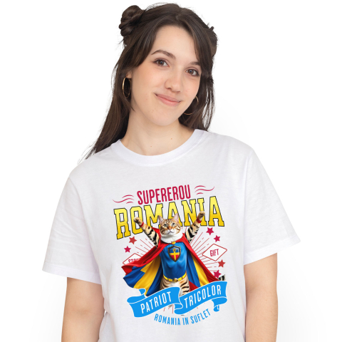 SuperEroi si Personaje TV - Tricou Femei, Barbati, Copii, Fata, Baiat, Unisex Personalizat Pisica Bengal în Costum de Căpitan România – Cadou Personalizat Unic pentru Iubitorii de Pisici