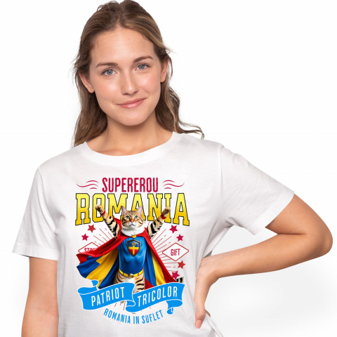 Tricouri - Tricou Femei, Barbati, Copii, Fata, Baiat, Unisex Personalizat Pisica Bengal în Costum de Căpitan România – Cadou Personalizat Unic pentru Iubitorii de Pisici