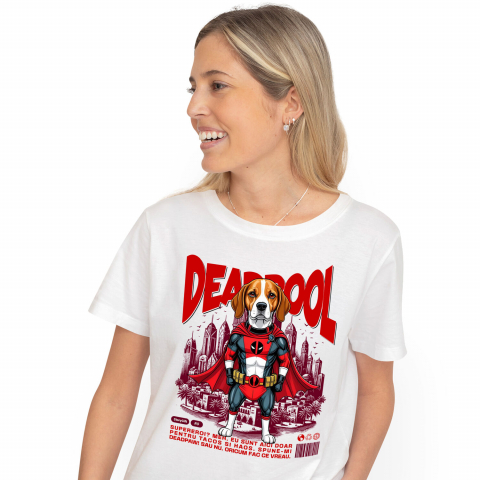 Tricouri - Tricou Femei, Barbati, Copii, Fata, Baiat, Unisex Personalizat Boxer în Costum Deadpool - Cadou Personalizat pentru Copii și Familie