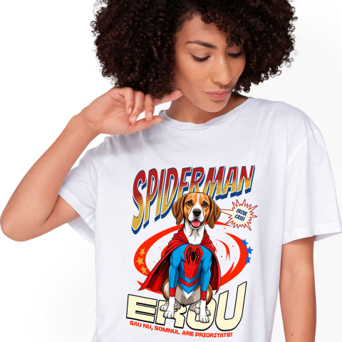SuperEroi si Personaje TV - Tricou Femei, Barbati, Copii, Fata, Baiat, Unisex Personalizat Boxer în Costum Spider-Man - Cadou Personalizat pentru Copii și Familie