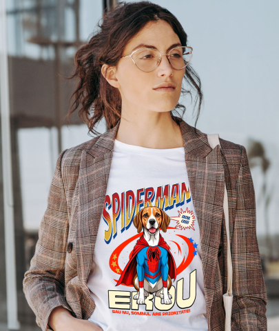 Tricou Femei, Barbati, Copii, Fata, Baiat, Unisex Personalizat Boxer în Costum Spider-Man - Cadou Personalizat pentru Copii și Familie [1]