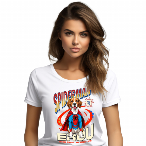 Tricouri - Tricou Femei, Barbati, Copii, Fata, Baiat, Unisex Personalizat Boxer în Costum Spider-Man - Cadou Personalizat pentru Copii și Familie