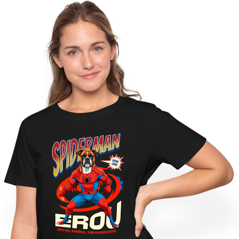 SuperEroi si Personaje TV - Tricou Femei, Barbati, Copii, Fata, Baiat, Unisex Personalizat Boxer în Costum Spider-Man - Cadou Personalizat pentru Copii și Familie