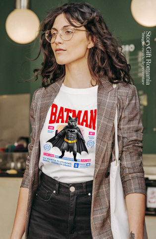 Tricou Femei, Barbati, Copii, Fata, Baiat, Unisex Personalizat British Shorthair în Costum de Batman – Supereroul Perfect pentru Copii și Iubitorii de Pisici [1]