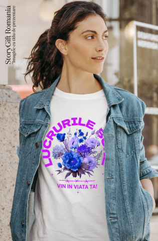 Tricou Femei, Barbati, Copii, Fata, Baiat, Unisex Personalizat Buchet De Flori Colorat cu Text „Lucrurile Bune Vin În Viața Ta” | Cadouri Personalizate pentru Familie și Prieteni [1]