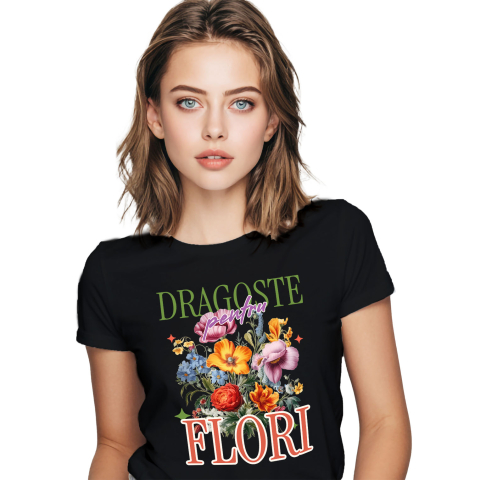 Tricou Femei, Barbati, Copii, Fata, Baiat, Unisex Personalizat Buchet de Flori Colorate „Dragoste pentru Flori și Natură” | Cadou Floral pentru Cei Dragi
