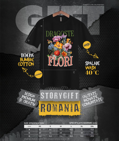 Tricou Femei, Barbati, Copii, Fata, Baiat, Unisex Personalizat Buchet de Flori Colorate „Dragoste pentru Flori și Natură” | Cadou Floral pentru Cei Dragi [3]