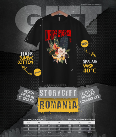 Tricou Femei, Barbati, Copii, Fata, Baiat, Unisex Personalizat Buchet de Flori Colorate cu Text „Iubire Eterna” | Cadouri Personalizate pentru Femei, Familie și Prieteni [3]