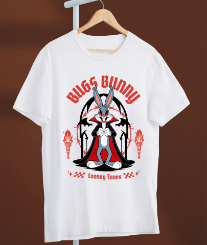 Tricou Femei cu Bugs Bunny – Mister si Aventuri 100% Bumbac, Alb, XS [2]