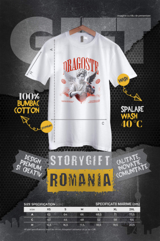 Tricou Femei, Barbati, Copii, Fata, Baiat, Unisex Personalizat Bust Statuie Cupidon - Cadou Personalizat Cu Text Dragoste | Iubire și Romantism [3]