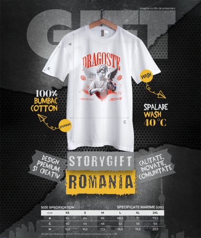 Tricou Femei, Barbati, Copii, Fata, Baiat, Unisex Personalizat Bust Statuie Cupidon - Cadou Personalizat Cu Text Dragoste | Iubire și Romantism [3]