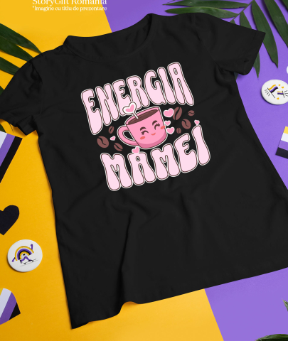 Tricou Femei, Barbati, Copii, Fata, Baiat, Unisex Personalizat Cana Personalizată „Energia Mamei, Familie Putere” | Cadou Special pentru Mama [2]