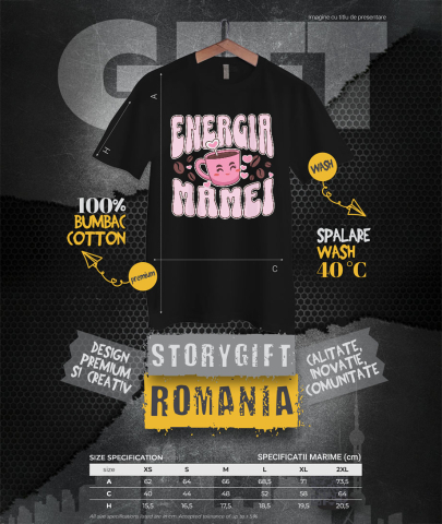 Tricou Femei, Barbati, Copii, Fata, Baiat, Unisex Personalizat Cana Personalizată „Energia Mamei, Familie Putere” | Cadou Special pentru Mama [3]