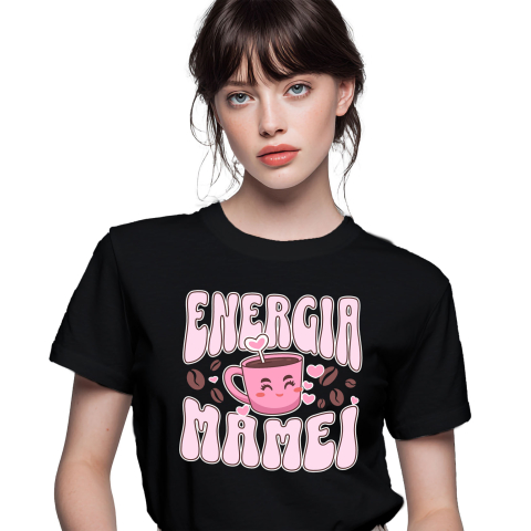 Familie - Tricou Femei, Barbati, Copii, Fata, Baiat, Unisex Personalizat Cana Personalizată „Energia Mamei, Familie Putere” | Cadou Special pentru Mama