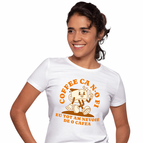 Tricou Femei, Barbati, Copii, Fata, Baiat, Unisex Personalizat „Cana de Cafea Veselă cu Mesaj Amuzant - „Coffee ca N-o Fi Eu Tot Am Nevoie De O Cafea” Cadou Personalizat pentru Iubitorii de Cafea”