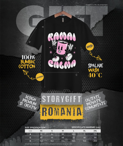 Tricou Femei, Barbati, Copii, Fata, Baiat, Unisex Personalizat „Cană Haioasă Personalizată 'Rămâi Calm' – Cadou Amuzant pentru Familie, Copii și Prieteni” [3]