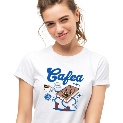 Tricou Femei, Barbati, Copii, Fata, Baiat, Unisex Personalizat „Cana Personalizată „Carte Extenuată” – Cadou Perfect pentru Studenți și Învățăcei”