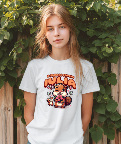 Tricou Femei, Barbati, Copii, Fata, Baiat, Unisex Personalizat Tricou Personalizat Castor Romantic – Cadou pentru Iubirea Ta | Dragobete și Valentine's Day [1]