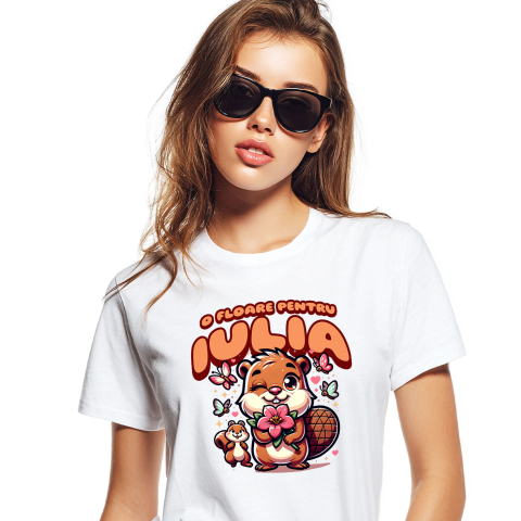 Tricou Femei, Barbati, Copii, Fata, Baiat, Unisex Personalizat Tricou Personalizat Castor Romantic – Cadou pentru Iubirea Ta | Dragobete și Valentine's Day