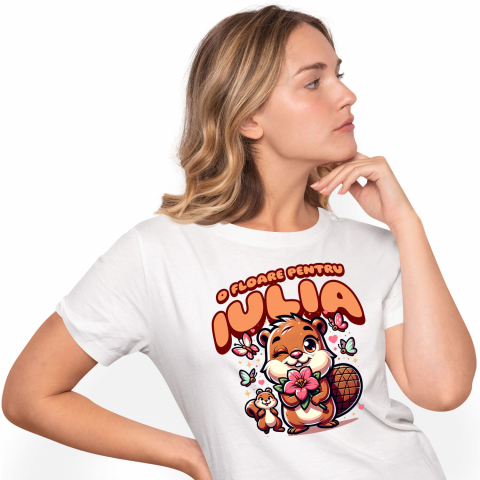 Tricouri - Tricou Femei, Barbati, Copii, Fata, Baiat, Unisex Personalizat Tricou Personalizat Castor Romantic – Cadou pentru Iubirea Ta | Dragobete și Valentine's Day