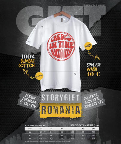 Tricou Femei, Barbati, Copii, Fata, Baiat, Unisex Personalizat "Cerc Roșu Inimioară Suflet Crede În Tine - Cadou Personalizat pentru Antonia, Iubire și Prietenie" [3]