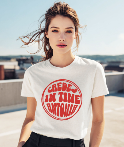 Tricou Femei, Barbati, Copii, Fata, Baiat, Unisex Personalizat "Cerc Roșu Inimioară Suflet Crede În Tine - Cadou Personalizat pentru Antonia, Iubire și Prietenie" [1]