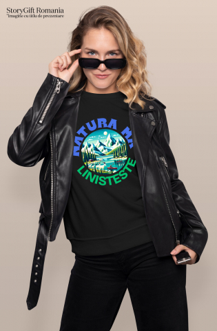 Tricou Femei, Barbati, Copii, Fata, Baiat, Unisex Personalizat "Cerc View Montan cu Lac Albastru – Liniște în Natură la Cabana și Pe Lac" [1]