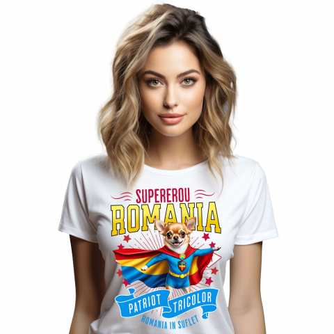 Tricouri - Tricou Femei, Barbati, Copii, Fata, Baiat, Unisex Personalizat Chihuahua în Costum de Căpitan România – Cadou Personalizat pentru Iubitorii de Câini