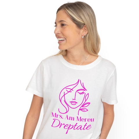 Tricou Femei, Barbati, Copii, Fata, Baiat, Unisex Personalizat Cadou Haios pentru Femei – Mesaj „Mrs. Am Mereu Dreptate” pentru Femei Independente