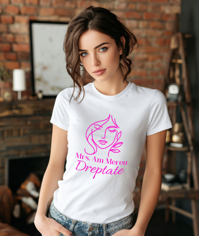 Tricou Femei, Barbati, Copii, Fata, Baiat, Unisex Personalizat Cadou Haios pentru Femei – Mesaj „Mrs. Am Mereu Dreptate” pentru Femei Independente [1]