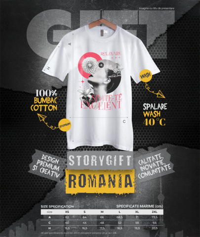 Tricou Femei, Barbati, Copii, Fata, Baiat, Unisex Personalizat Chip Feminin cu Flori Diverse - „Relaxare, Simte-te Excelent” - Cadou Motivațional [3]