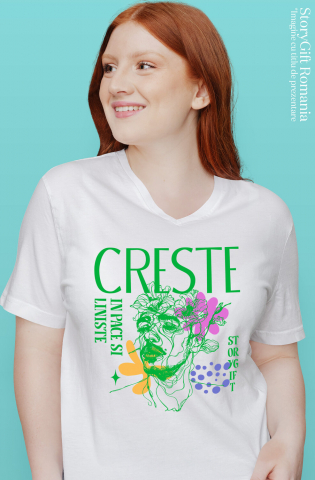 Tricou Femei, Barbati, Copii, Fata, Baiat, Unisex Personalizat Chip Uman cu Flori Colorate - Mesaj „Crește în Pace și Liniște, Dragoste” - Cadou Personalizat [1]