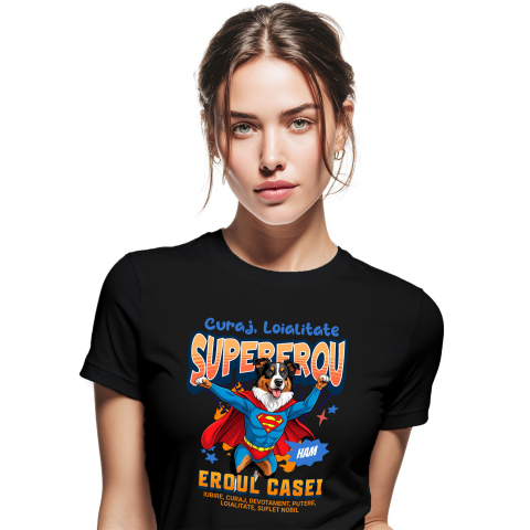 SuperEroi si Personaje TV - Tricou Femei, Barbati, Copii, Fata, Baiat, Unisex Personalizat Ciobănesc Australian în Costum de Superman – Produse Personalizate pentru Copii și Familie