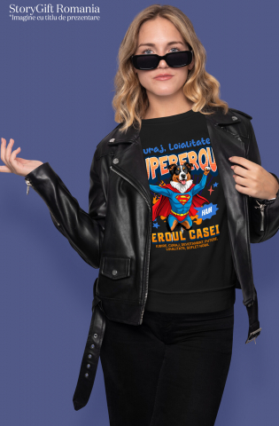 Tricou Femei, Barbati, Copii, Fata, Baiat, Unisex Personalizat Ciobănesc Australian în Costum de Superman – Produse Personalizate pentru Copii și Familie [1]