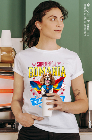 Tricou Femei, Barbati, Copii, Fata, Baiat, Unisex Personalizat Cocker Spaniel în Costum de Căpitan România – Cadou Personalizat Unic pentru Iubitorii de Câini [1]