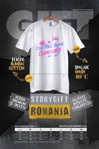 Tricou Femei, Barbati, Copii, Fata, Baiat, Unisex Personalizat Cadou Personalizat „Cea Mai Bună Cumnată” | Coroană Regală Cu Mesaj Special [3]