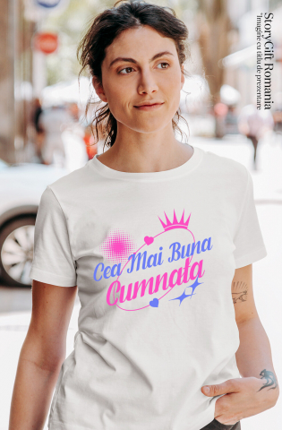 Tricou Femei, Barbati, Copii, Fata, Baiat, Unisex Personalizat Cadou Personalizat „Cea Mai Bună Cumnată” | Coroană Regală Cu Mesaj Special [1]