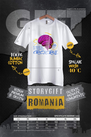 Tricou Femei, Barbati, Copii, Fata, Baiat, Unisex Personalizat Creier Uman Colorat cu Săgeți și Ochi Vultur | Mesaj Amuzant „Folosește-ți Creierul” - Cadouri Personalizate [3]