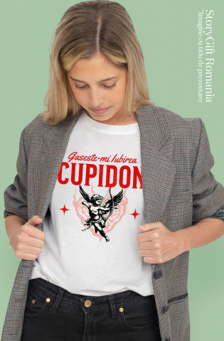 Tricou Femei, Barbati, Copii, Fata, Baiat, Unisex Personalizat Cupidon Înger în Aer - Cadou Romantic de Valentine's Day pentru Iubire [1]