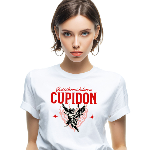 Valentine's Day - Tricou Femei, Barbati, Copii, Fata, Baiat, Unisex Personalizat Cupidon Înger în Aer - Cadou Romantic de Valentine's Day pentru Iubire