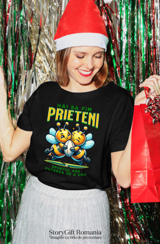 Tricou Femei, Barbati, Copii, Fata, Baiat, Unisex Personalizat Cadouri personalizate pentru prieteni și familie – Cuplu albine fericite și fotbal american [1]